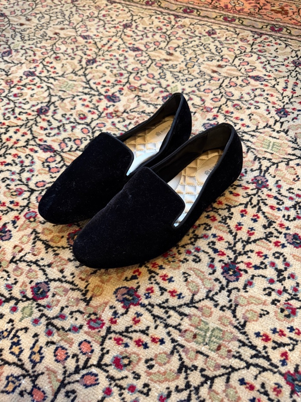 Birdies Black Velvet Flats & Loafers